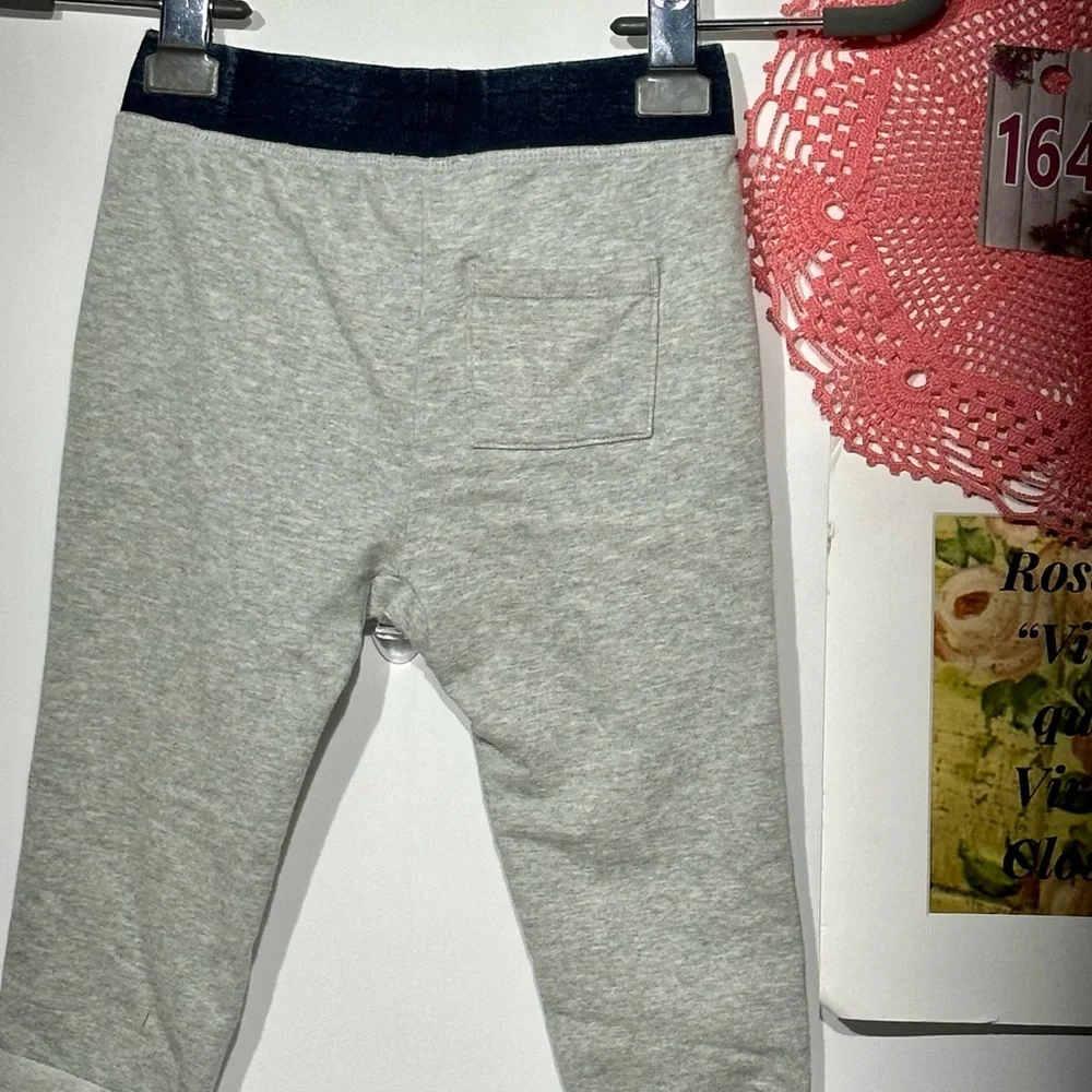 NWT Splendid Boys Light Grey and Navy Patched Knees Sweatpants Size 18-24 Months - Picture 5 of 9